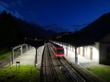 Abendstimmung am Bf Chamonix-Mont-Blanc