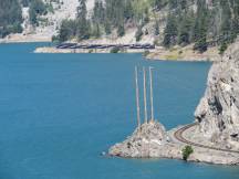 Fahrt entlang dem Nordufer des Seton Lake bei Lillooet, BC