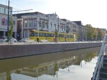 Westvest Ecke Binnenwatersloot in Delft, Fahrtrichtung Den Haag