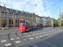 Prinsegracht Ecke Brouwers­gracht, 4 gleisiger Abzweig (2x Tunnel, 2x Umfahrung)