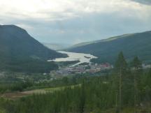 Blick auf den See Strandafjorden bei Ål