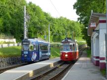 Duewag Tw 10 (links) und Tw 9 (rechts, beide Bj 1952) an der H Tennispl