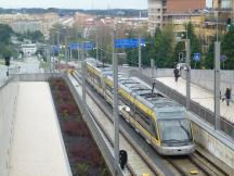 Eurotram-Doppelzug der Linie D an der Endstelle Santo Ovidio