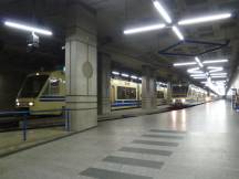 im 1990 eröffneten unterirdischen Endbahnhof in Locarno