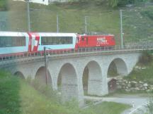 Segnas-Viadukt zwischen Sedrun und Disentis, Fahrtrichtung Disentis
