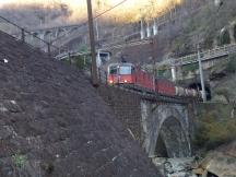 Spiraltunnelkombination Pianotondo/Toumiquet: Güterzug untere Ebene