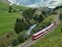 im Urserental zwischen Realp und Hospental, im Hintergrund Andermatt