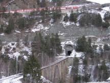 obere Etage nach Verlassen des Grengiols-Kehrtunnels