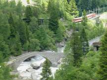 Saumpfadbrücke (heute Wanderweg) über die Reuss