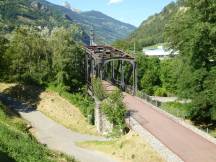 Brücke über Rhône-Seitenfluss Massa zw Naters und Bitsch (Strecke inzwischen verlegt)