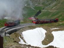 Kohlegefeuerte Dampflok #6 (Bj 1933) begegnet Dieseltraktion in Ober Stafel