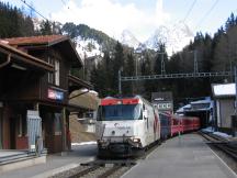 Albula-Tunnel von 1903 (5865m lang), westl. Portal bei Preda