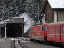 Albula-Tunnel (5865m lang), westl. Portal bei Preda