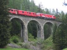 Clix-Viadukt östlich von Bergün/Bravuogn, Fahrtrichtung St. Moritz