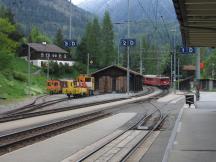 Einfahrt in den Bahnhof Bergün/Bravuogn