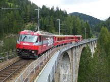 Wiesener Viadukt über das Landwasser bei Davos-Wiesen, Fahrtrichtung Filisur