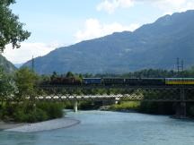 auf der Brücke über den Hinterrhein bei Reichenau-Tamins