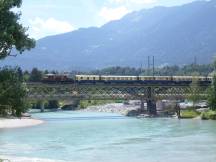 auf der Brücke über den Hinterrhein bei Reichenau-Tamins