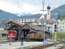 im Bf Disentis/Mustér, ab hier übernimmt die MGB den Glacier Express