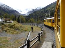 180° Montebellokurve mit Ausblick auf den Morteratsch Gletscher