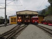 vor dem Depot in Poschiavo