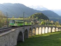 zweigleisiges Viadukt zwischen Leysin-Village und Versmont