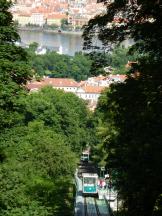 Ausblick von der Fußgängerbrücke unterhalb der Bergstation