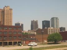 Blick von der Bahnstrecke auf Birmingham, Alabama