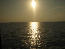 Überquerung des Lake Pontchartrain - als ob auf dem Wasser fährt