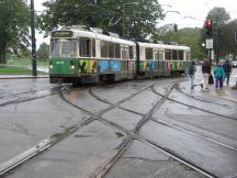 Green Line Branch C in der Schleife Cleveland Circle