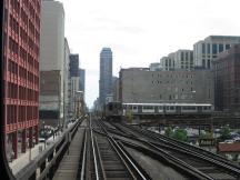 Abzweig Van Buren St Ecke Wabash Ave, Blick Richtung Süden