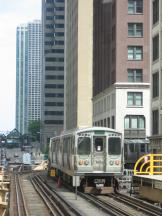 Gleisbogen Lake St Ecke Wabash Ave, Blick Richtung Osten