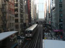 Green Line fährt in Station Adams/Wabash ein, Blick Richtung Norden