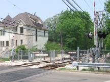 Bahnübergang Isabella St in Evanston, Gleistore geschlossen