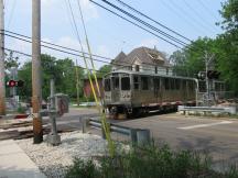 Bahnübergang Isabella St in Evanston, Gleistore offen für die Bahn