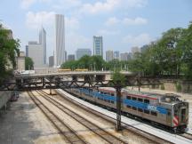 Metra Electric Line nach University Park, aufgenommen von Harrison St