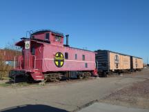 Atchison, Topeka & Santa Fe Railway an der Front St in Needles, CA