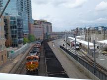 BNSF in Denver, rechts Light-Rail Endstelle Union Station