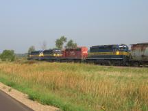 Güterzug der Iowa, Chicago & Eastern Railroad in Minnesota
