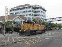 Union Pacific Lok am Jack London Square in Oakland, Kalifornien