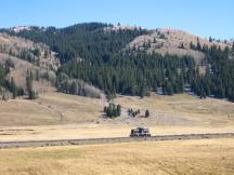 Diesellok, abgestellt in einer Ausweiche zwischen Cumbres Pass und Osier