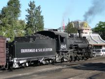 Dampflok 486 im Bahnhof Durango - sie wird uns heute begleiten