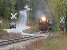 Bahnübergang der Station Rd, südlich von Lincoln, NH