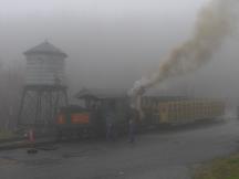 Nebel an der Talstation Marshfield Station