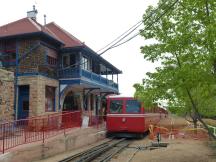 Tw18 (Bj 1976 von der SLM, Schweiz) im Talbahnhof in Manitou Springs, Colorado