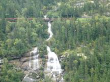 Wasserfall am White Pass, Ausblick vom Klondike Highway