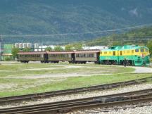 Ausflugszug im Hafen von Skagway (direkter Anschlus an Kreuzfahrtschiffe)