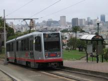 Church St, rechts Mission Dolores Park, im Hintergrund Downtown