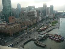 Embarcadero Ecke Harrison, aufgenommen von der Oakland Bay Bridge