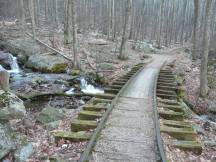 Denkmal der Irish Creek Railway am Blue Ridge Parkway nahe den Wigwam Falls